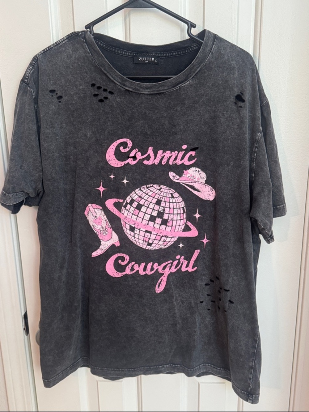 Cosmic Cowgirl distressed tee